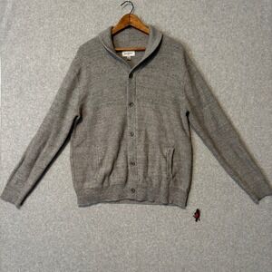 Goodfellow & Co‎ Men's XL Cardigan Sweater Grey Shawl Collar Button Front Cotton